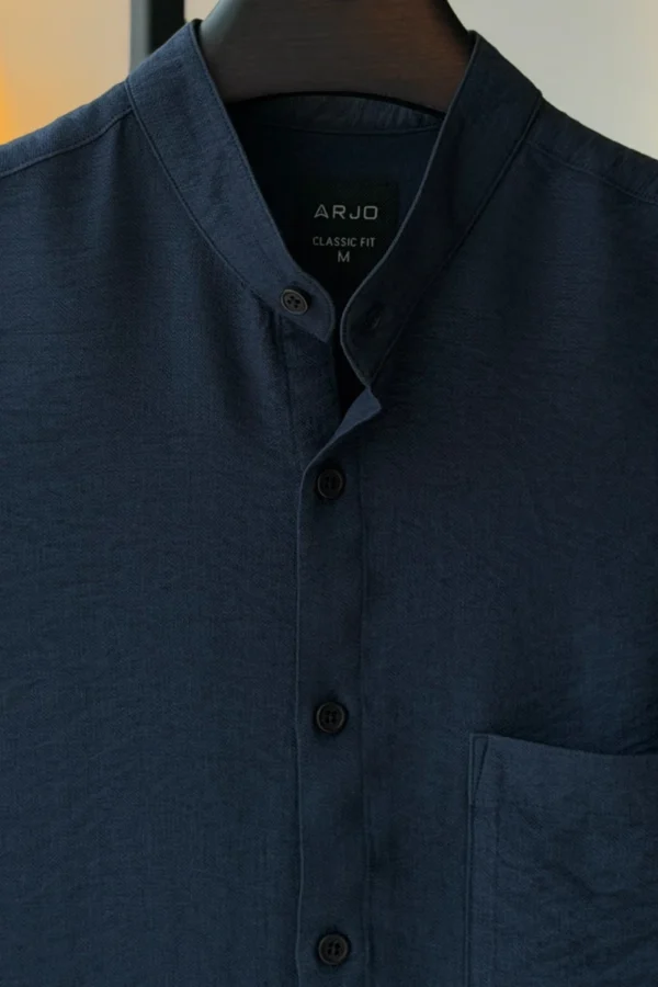 Black with Seersucker Stripes & Mesh Textured Shirt