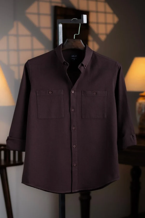 Slate & Blue Gray with White & Black Textured Stripes Shirt