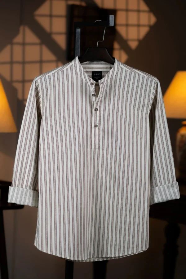 Gray with Contrast Placket Shirt